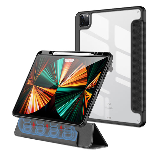 Custom Detachable Apple iPad Pro 12.9 2021 Leather Case Magnetic Split Clear