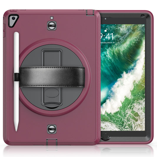 Coolinan iPad 6 Shockproof Case Built-in Screen Protector Rotation Stand Turntable