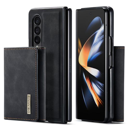 Retro 7 Card Slots Galaxy Z Fold3 Leather Cover Kickstand Auto-magnetic 2 in 1