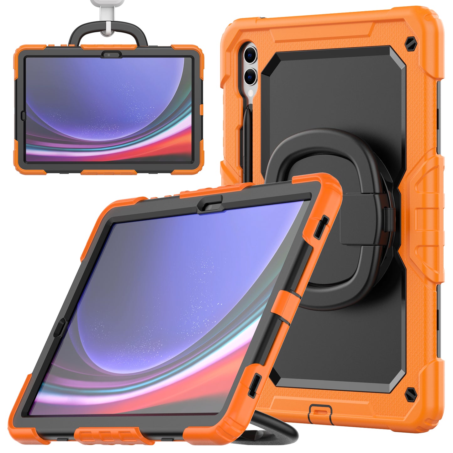 Tough Hook Galaxy Tab S9+ Shockproof Case Rotatable Folding Handle Grip