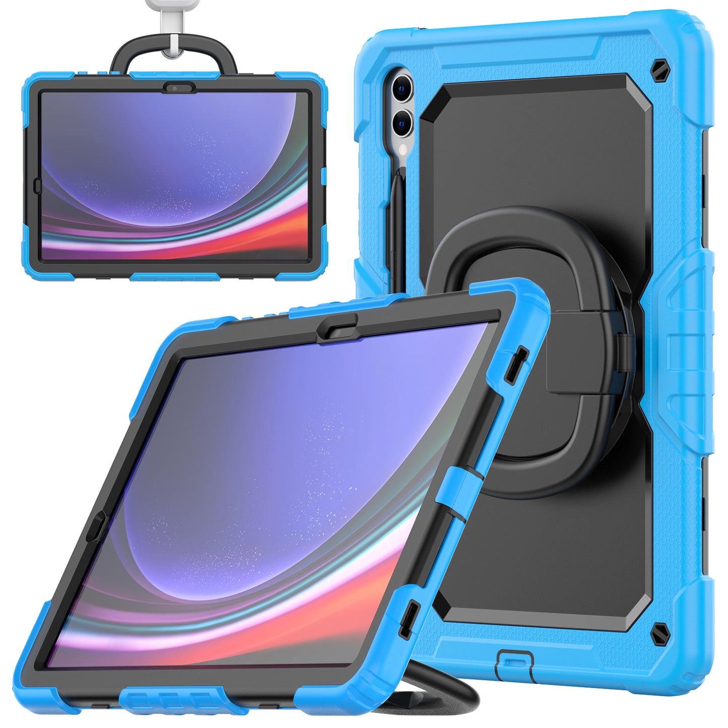 Tough Hook Galaxy Tab S9 FE+ Shockproof Case Rotatable Folding Handle Grip