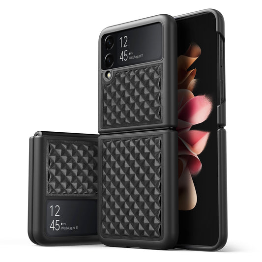 Venice Rhombus Galaxy Z Flip4 Genuine Leather Case Premium Full Protection Rugged