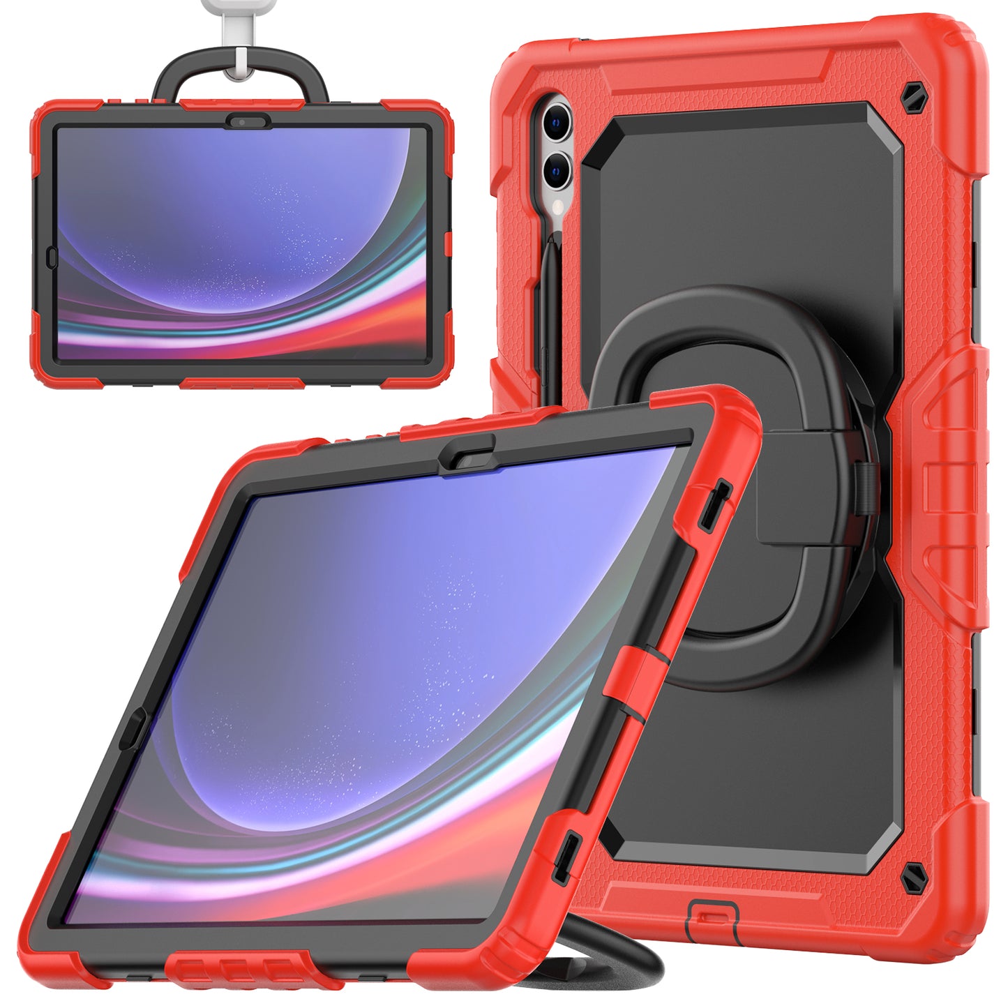Tough Hook Galaxy Tab S9+ Shockproof Case Rotatable Folding Handle Grip