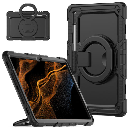 Tough Hook Galaxy Tab S8 Ultra Shockproof Case Rotatable Folding Handle Grip