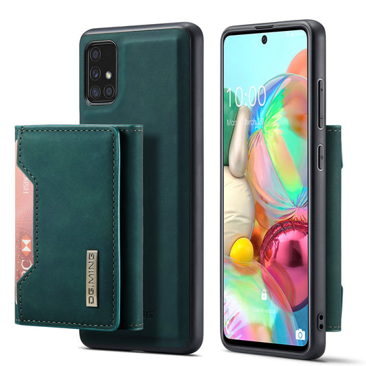 Retro 8 Card Slots Galaxy A71 Leather Cover Kickstand Auto-magnetic 2 in 1