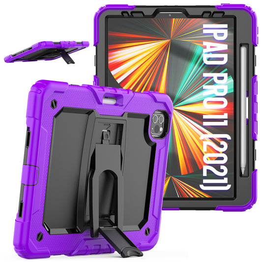 Kickstand iPad Pro 11 2020 Shockproof Case Built-in Screen Protector Shoulder Strap