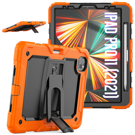 Kickstand iPad Air 4 Shockproof Case Built-in Screen Protector Shoulder Strap Detachable