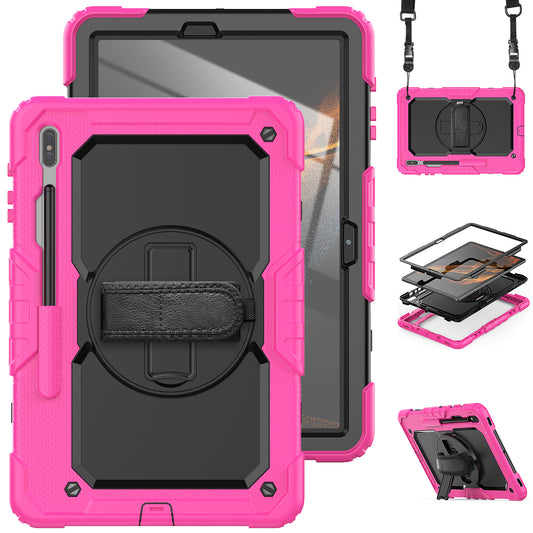 Tough Strap Galaxy Tab S7+ Shockproof Case Multi-functional Built-in Screen Protector