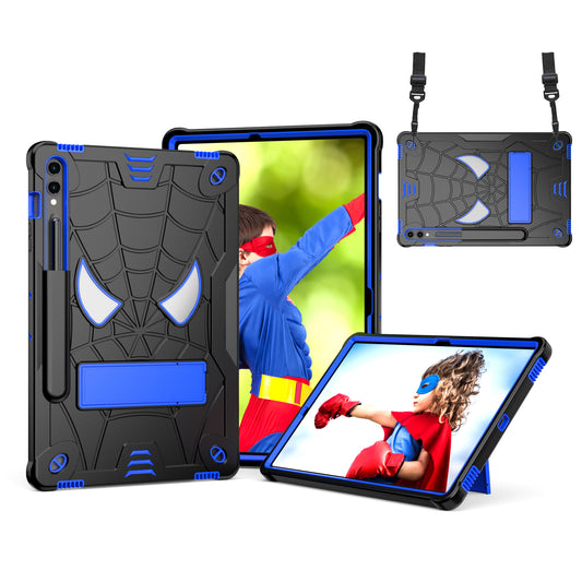 Spider-Man Galaxy Tab S9 FE+ Shockproof Case Rugged Detachable Shoulder Strap