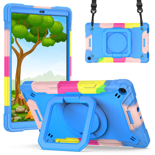 Hit-Color Hook Galaxy Tab A 10.1 (2019) Shockproof Case Rotating Stand Wristband