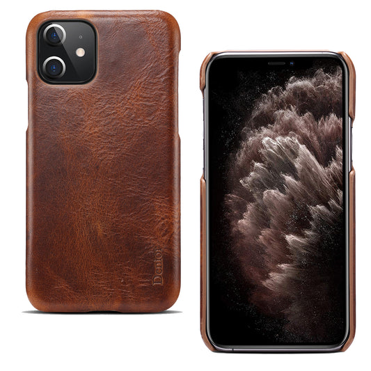 Waxed Cowhide Leather iPhone 12 Mini Back Cover Business Man's