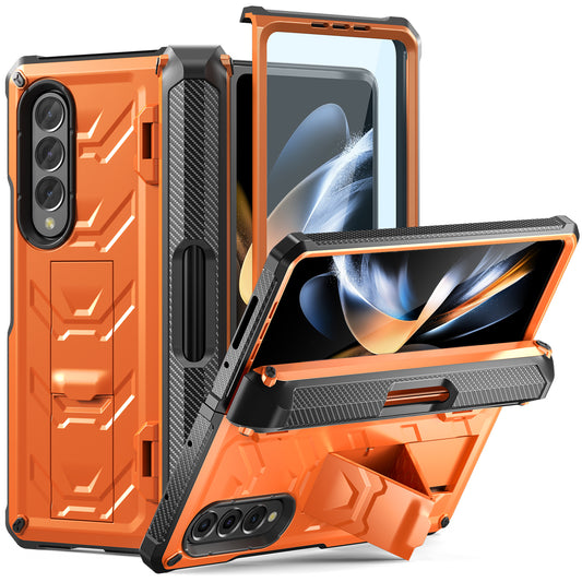 Mech King Galaxy Z Fold4 Case Full-Body Rugged Protection Mul-angele Kicktand