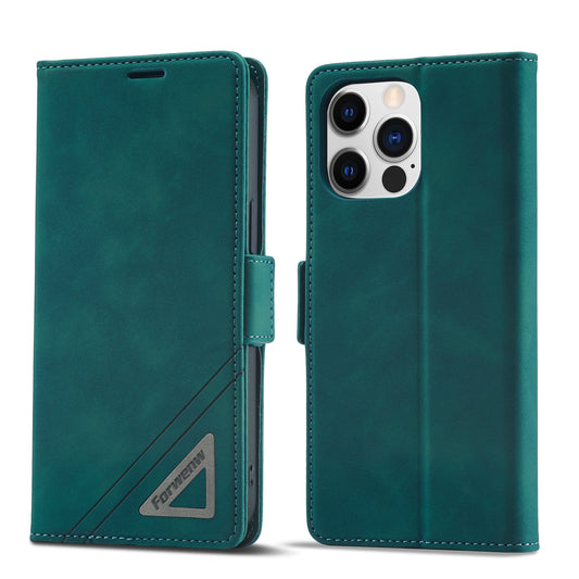 Tower Buckle iPhone 14 Plus Leather Case Frosted TPU Magnetic Wallet Stand
