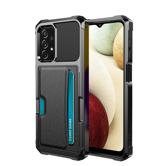 Car Magnetism Galaxy A04s TPU Cover with Leather Card Holder Slim