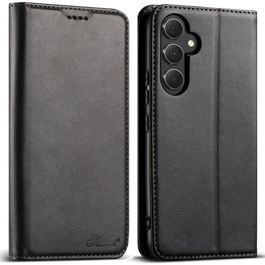 Simple Wallet Galaxy A24 Leather Case RFID Anti-lost Magtic Stand Business