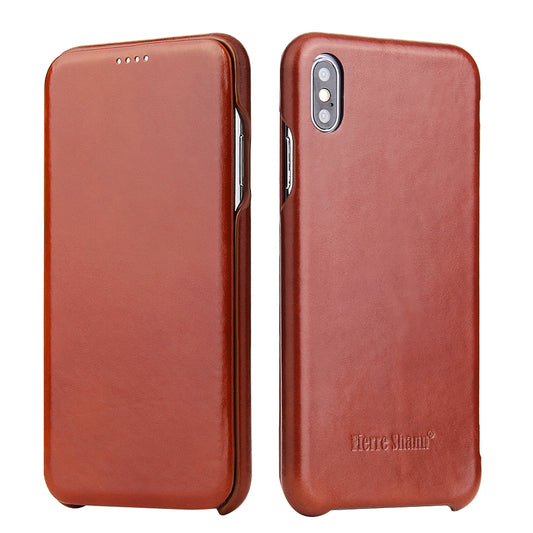 Flip Shape iPhone Xs Max Genuine Leather Case Individuality Business