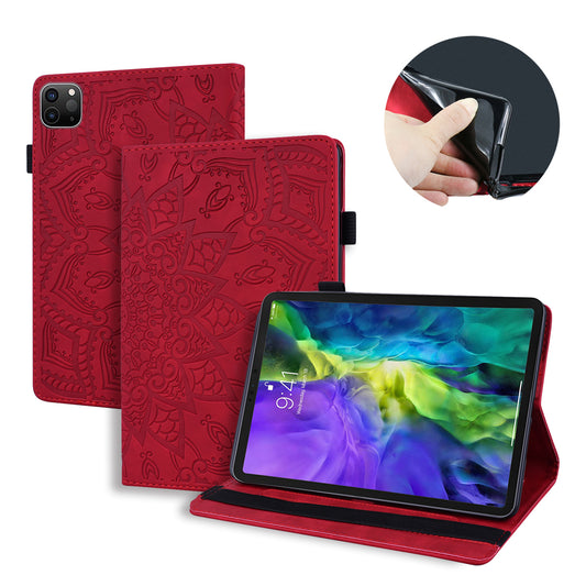 Double Hem iPad Pro 9.7 Leather Case Embossing Sunflower Wallet Foldable Stand
