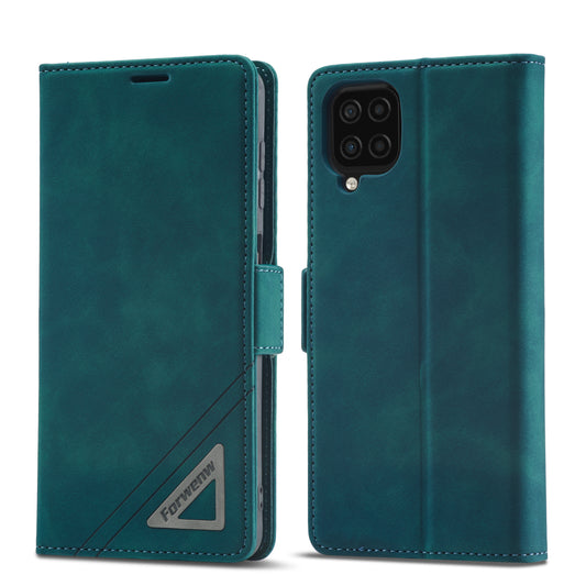 Tower Buckle Galaxy A12 Leather Case Frosted TPU Magnetic Wallet Stand