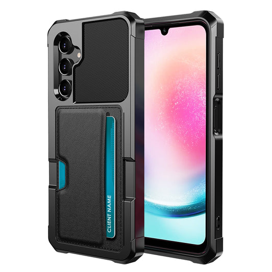 Car Magnetism Galaxy A24 TPU Cover with Leather Card Holder Slim