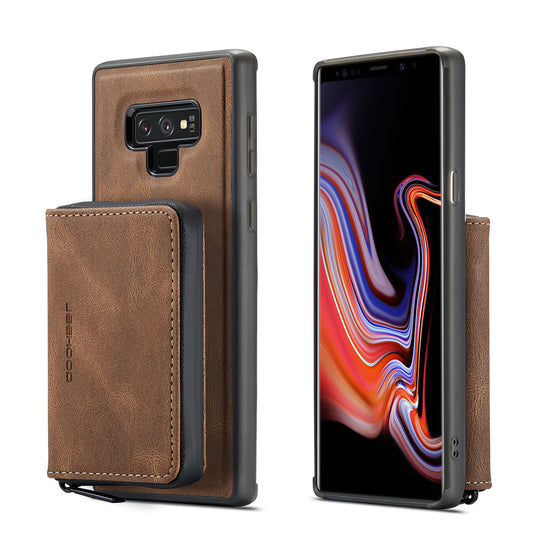 Magnetic Detachable Card Pouch Galaxy Note9 Leather Cover RFID Zipper Stand