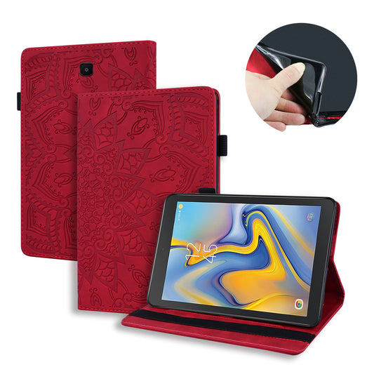 Double Hem Galaxy Tab A 8.4 (2020) Leather Case Embossing Sunflower Wallet Foldable Stand