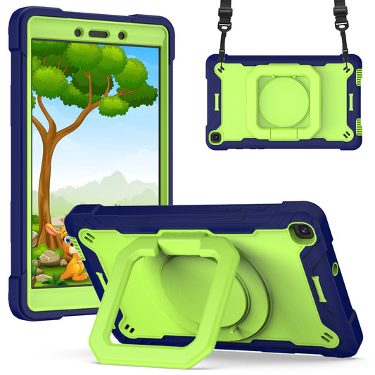 Hit-Color Hook Galaxy Tab A 8.0 (2019) Shockproof Case Rotating Stand Wristband