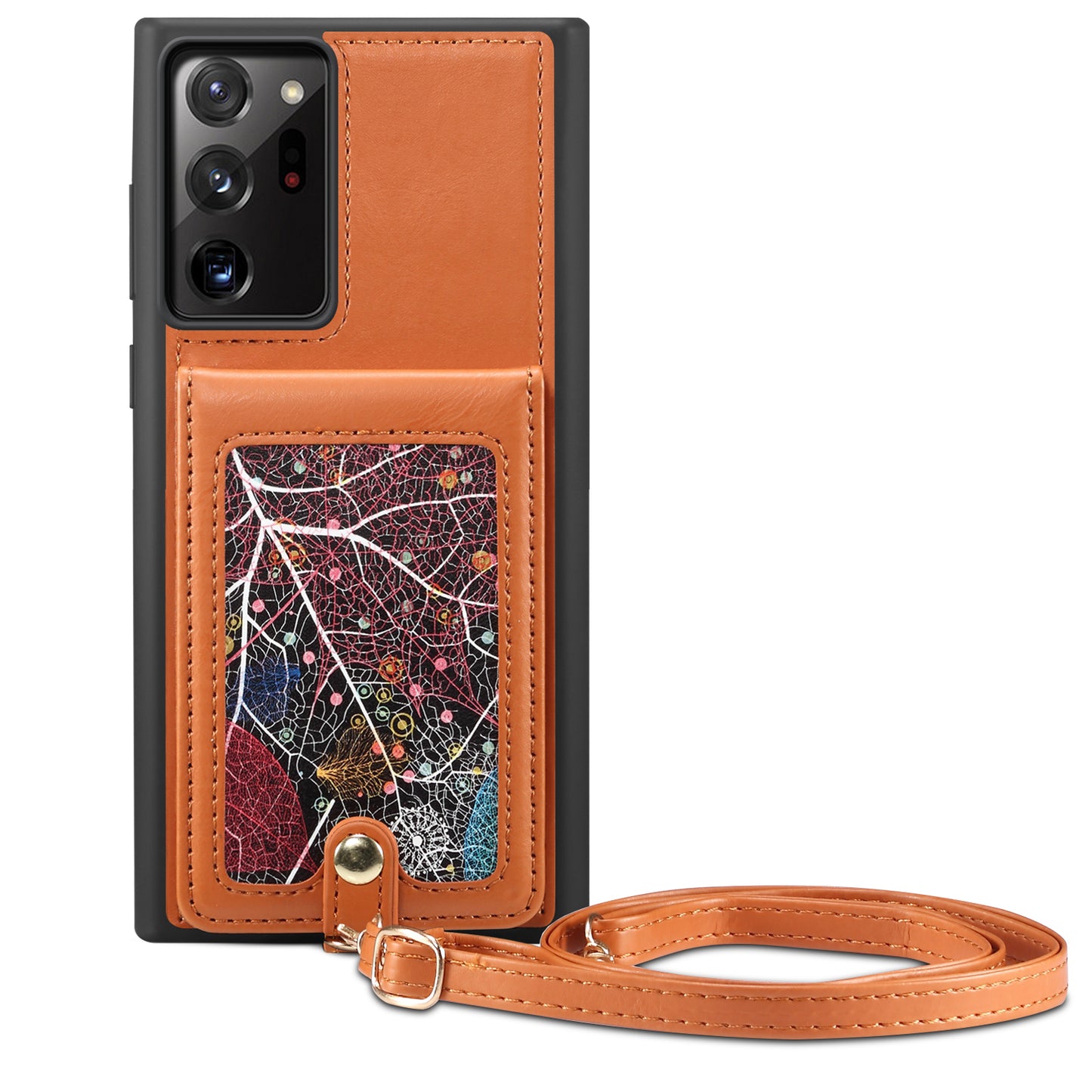 Interstellar Expanse Galaxy Note20 Ultra Leather Cover Flip Wallet Stand with Shoulder Strap