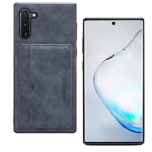 Horizontal Card Holder Galaxy Note10 Back Cover Retro Leather Magnetic Stand