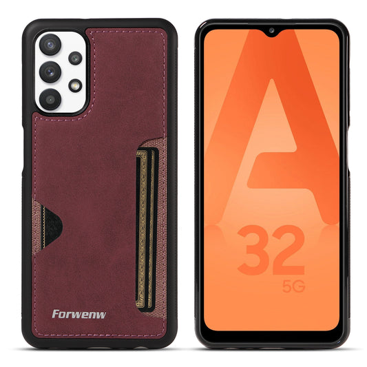 Insert Card Slot Galaxy A22s Leather Cover TPU Back Slim Shell