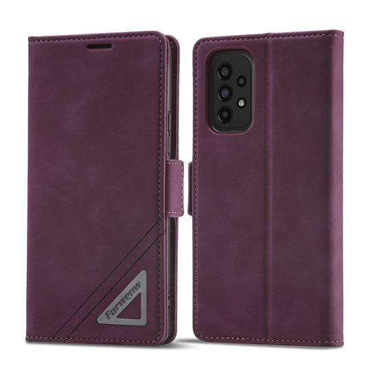 Tower Buckle Galaxy A23 Leather Case Frosted TPU Magnetic Wallet Stand