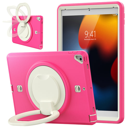 Coolinan Hook iPad 9 Shockproof Case Built-in Screen Protector Rotatable Folding