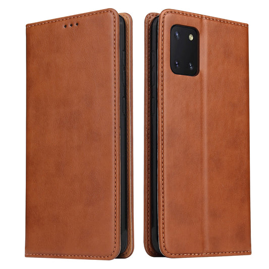 PU Leather Galaxy A81 Flip Case Wallet Stand Texture Deluxe