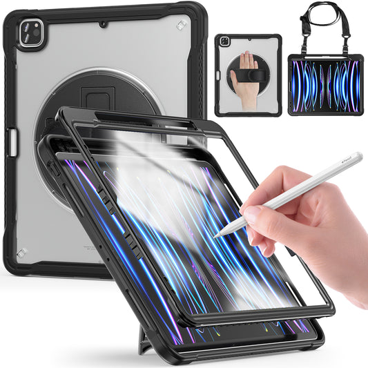 Popeye iPad Pro 12.9 (2020) Case Matte Frosted 360 Rotating Hand Shoulder Strap Unique