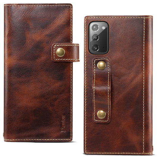 Waxed Cowhide Leather Galaxy Note20 Ultra Magnetic Buckle Case Wallet Stand