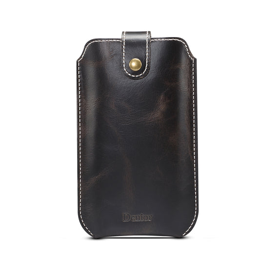 Waxed Cowhide Leather iPhone 11 Pro Waist Bag Ｍen Belt Clip Pouch