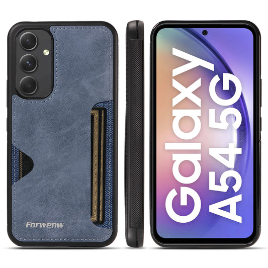 Insert Card Slot Galaxy A53 Leather Cover TPU Back Slim Shell