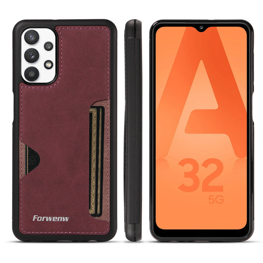 Insert Card Slot Galaxy A33 Leather Cover TPU Back Slim Shell
