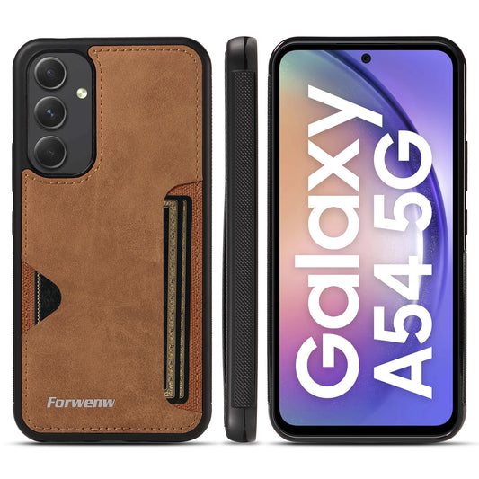 Insert Card Slot Galaxy A72 Leather Cover TPU Back Slim Shell