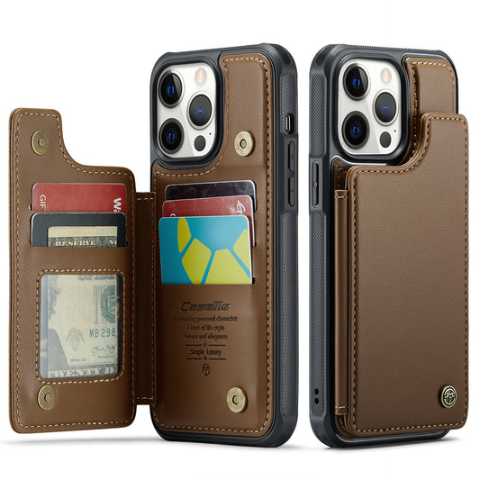 Study Kickstand iPhone 12 Pro Max Leather Case RFID Double Magnetic Clasp Multiple Card Slot