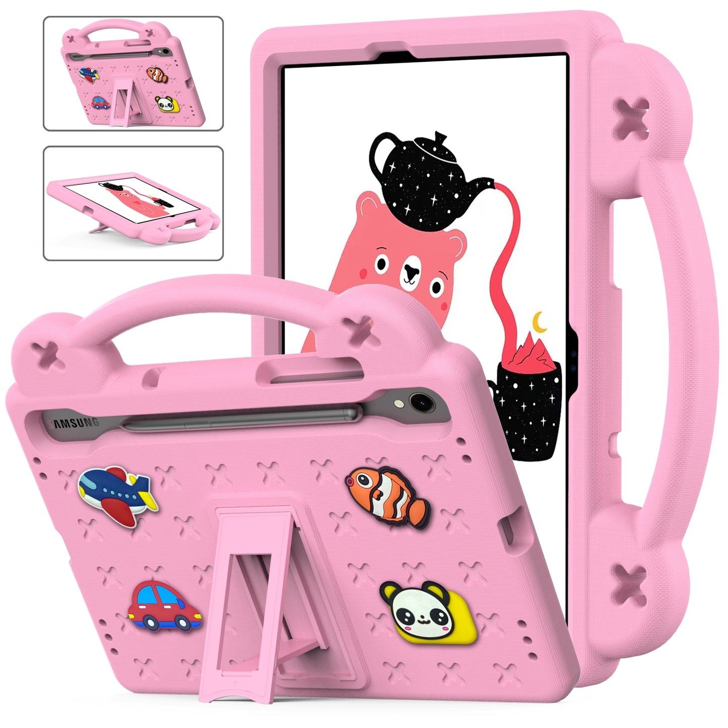 Berenstain Bear Galaxy Tab S9 EVA Case Children's Cartoon Flat Kickstand DIY