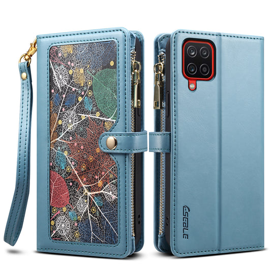 8 Card Slots Astral Galaxy A42 Leather Case Multi-function Zipper Pouch Hand Strap
