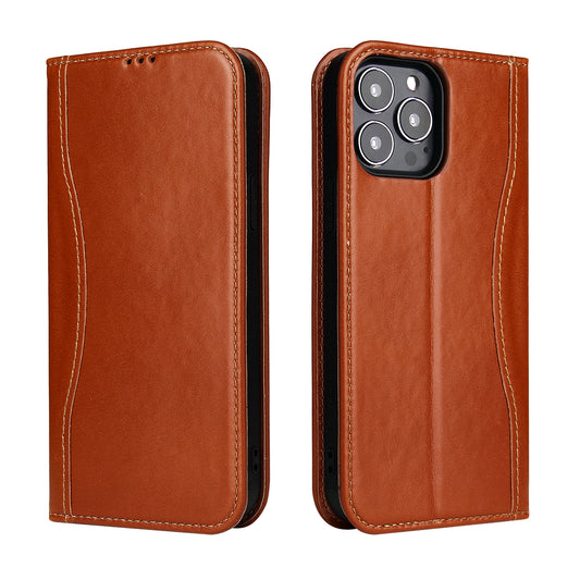 West Gun iPhone 13 Pro Max Genuine Leather Case Classical Wallet Stand