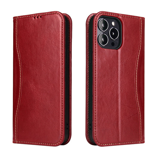 West Gun iPhone 13 Pro Genuine Leather Case Classical Wallet Stand