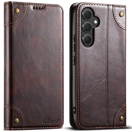 Baroque Galaxy A24 Leather Case Magtic Flip Wallet Stand Business RFID