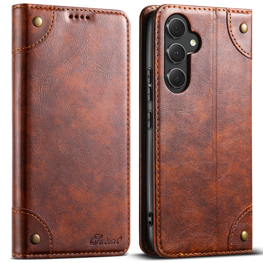 Baroque Galaxy A54 Leather Case Magtic Flip Wallet Stand Business RFID