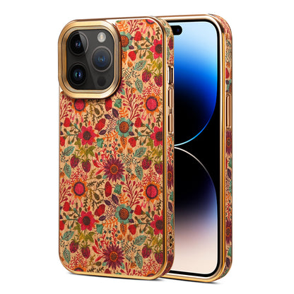 Moslem Flowers Wood iPhone 15 Pro Max Electroplated Cover Retro
