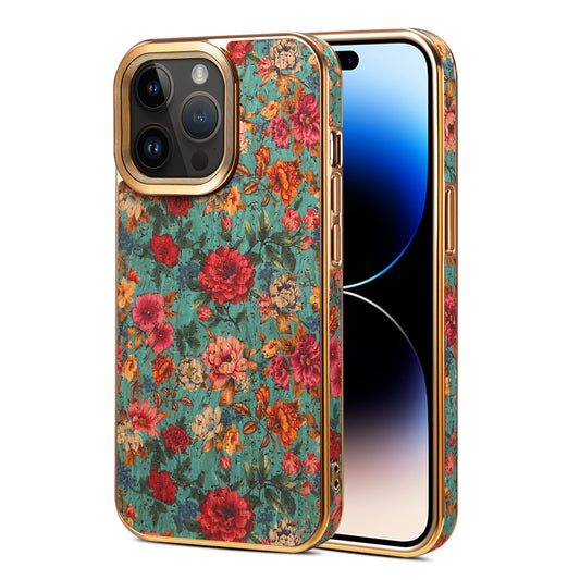 Moslem Flowers Wood iPhone 15 Plus Electroplated Cover Retro