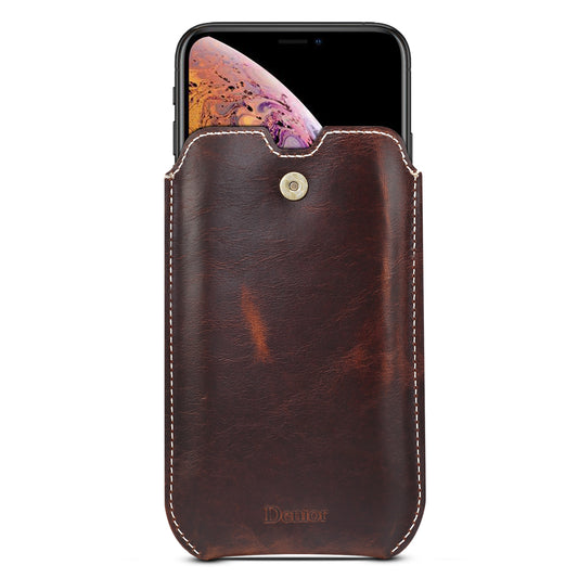 Waxed Cowhide Leather Galaxy Note8 Waist Bag Ｍen Belt Clip Pouch