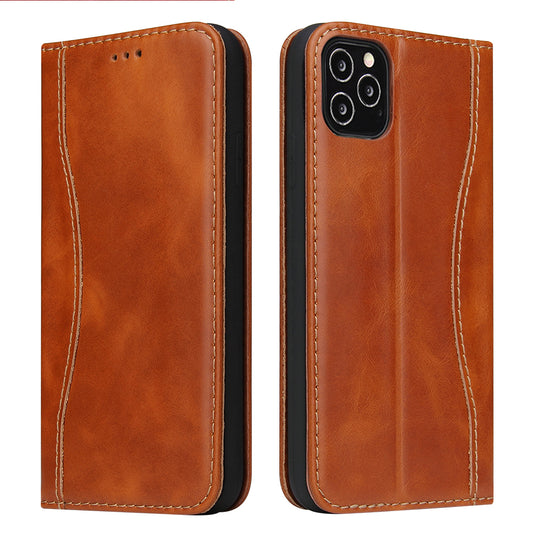 West Gun iPhone 12 Pro Max Genuine Leather Case Classical Wallet Stand