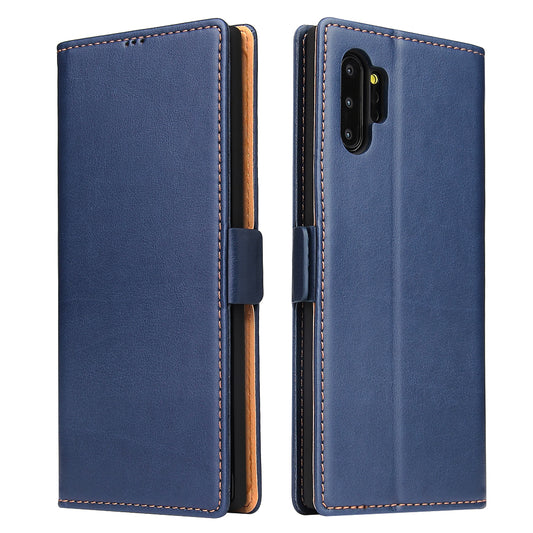 PU Leather Galaxy Note10+ Flip Case Wallet Stand Texture Deluxe